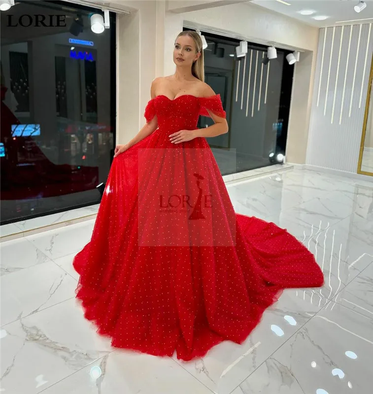 LORIE Red Wedding Dress A Line Off The Soulder Sweetheart Neck Corset Bride Dresses Ball Gown Women Briadal Wedding Gowns 2024