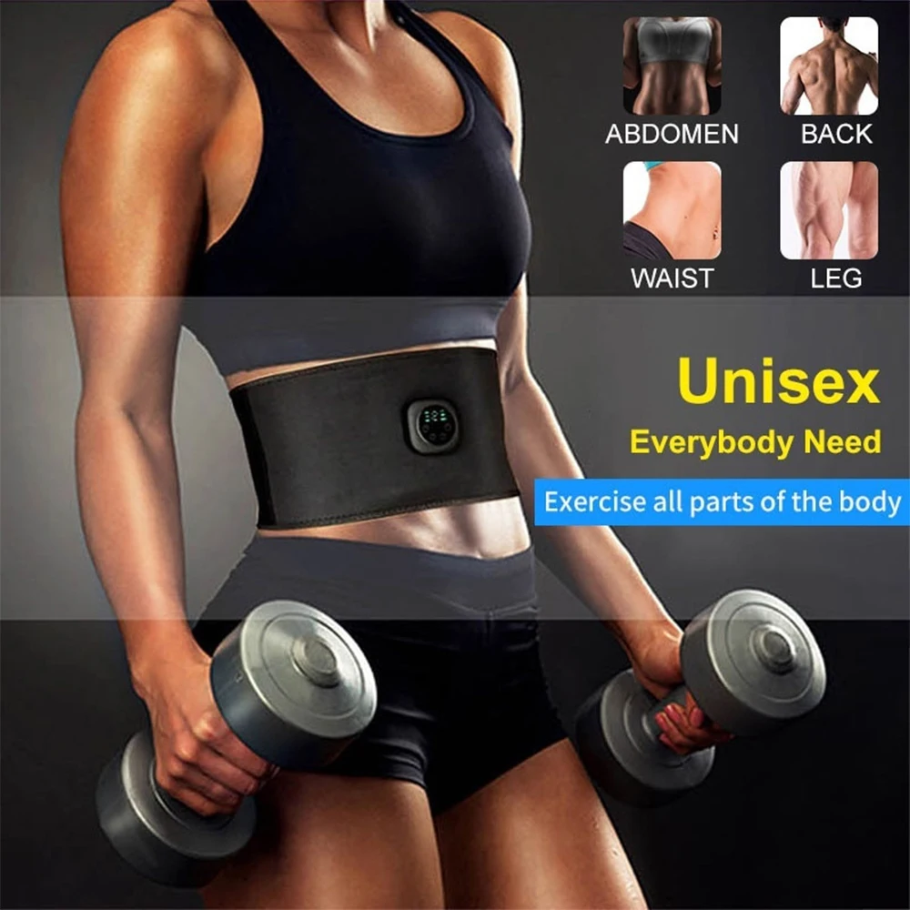 EMS Abdominal Toning Belt Abs Muscle Stimulator Massage Home Fitness Workout Equipment Body Abdomen Waist Exerciser Weigh Lose