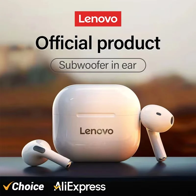 Fones de ouvido sem fio Lenovo Original LP40 TWS Bluetooth com controle por toque, headset esportivo estéreo para telefone Android.