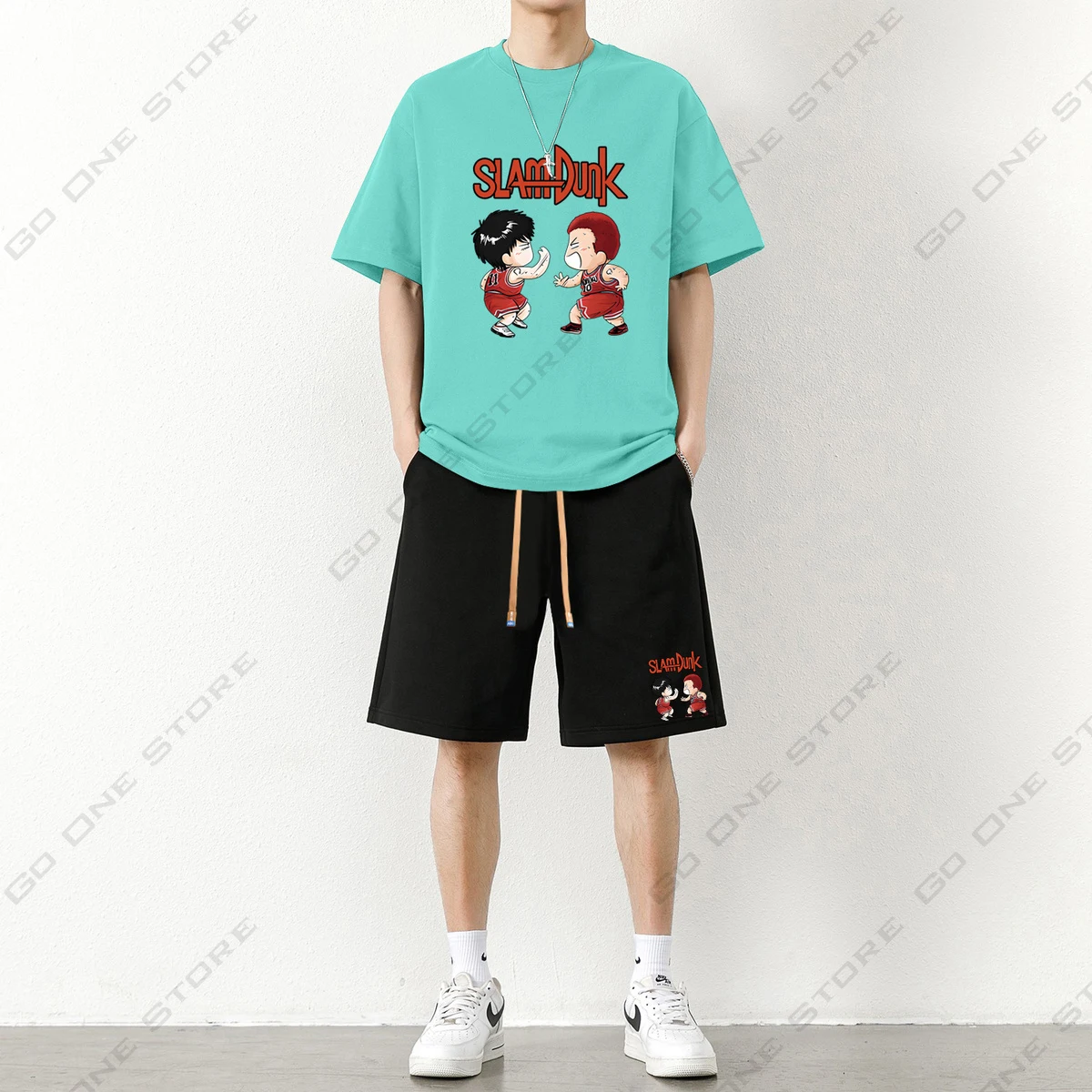 

Summer Children's T-shirt Set Dunker Rukawa Kaede boys' Sports 2-Piece Set Family Set T-shirt+beach Pants Set Basketball Jersey