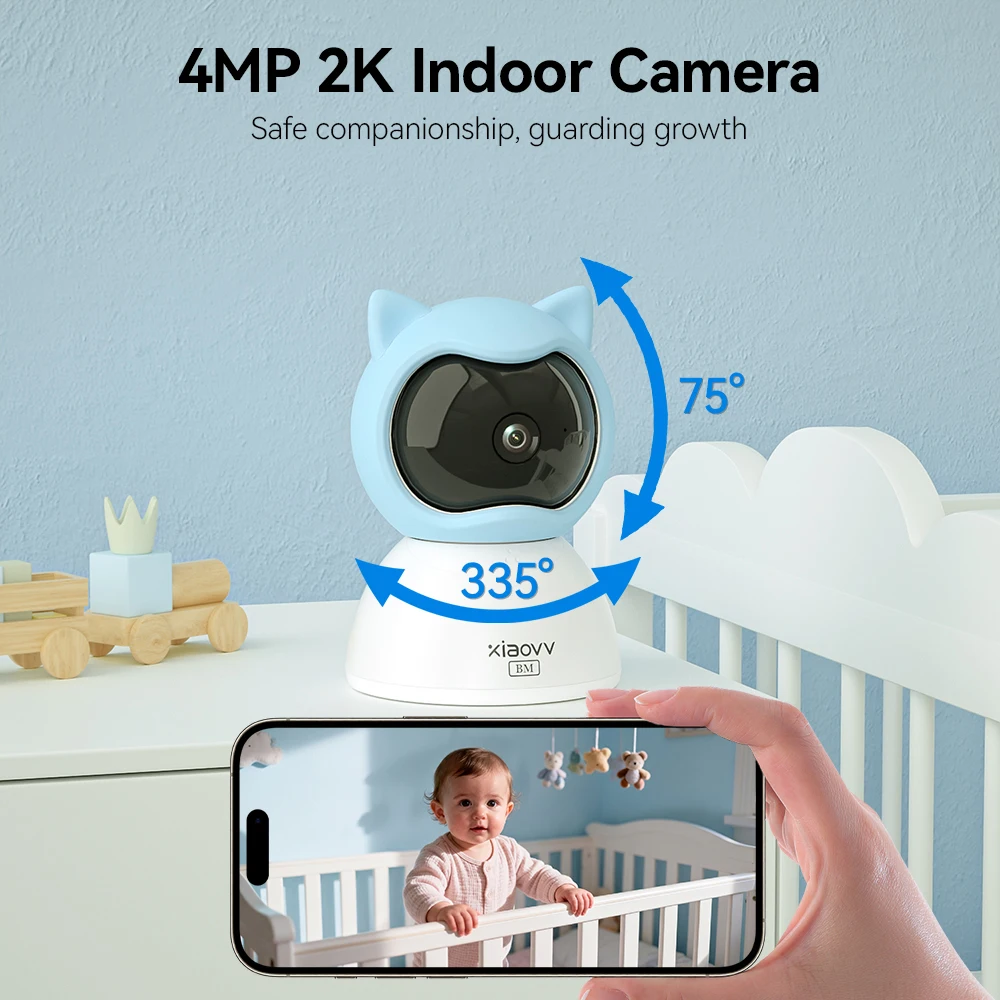 4MP xiaovv Baby Monitor Indoor - Smart Baby Night Light 评论和价格