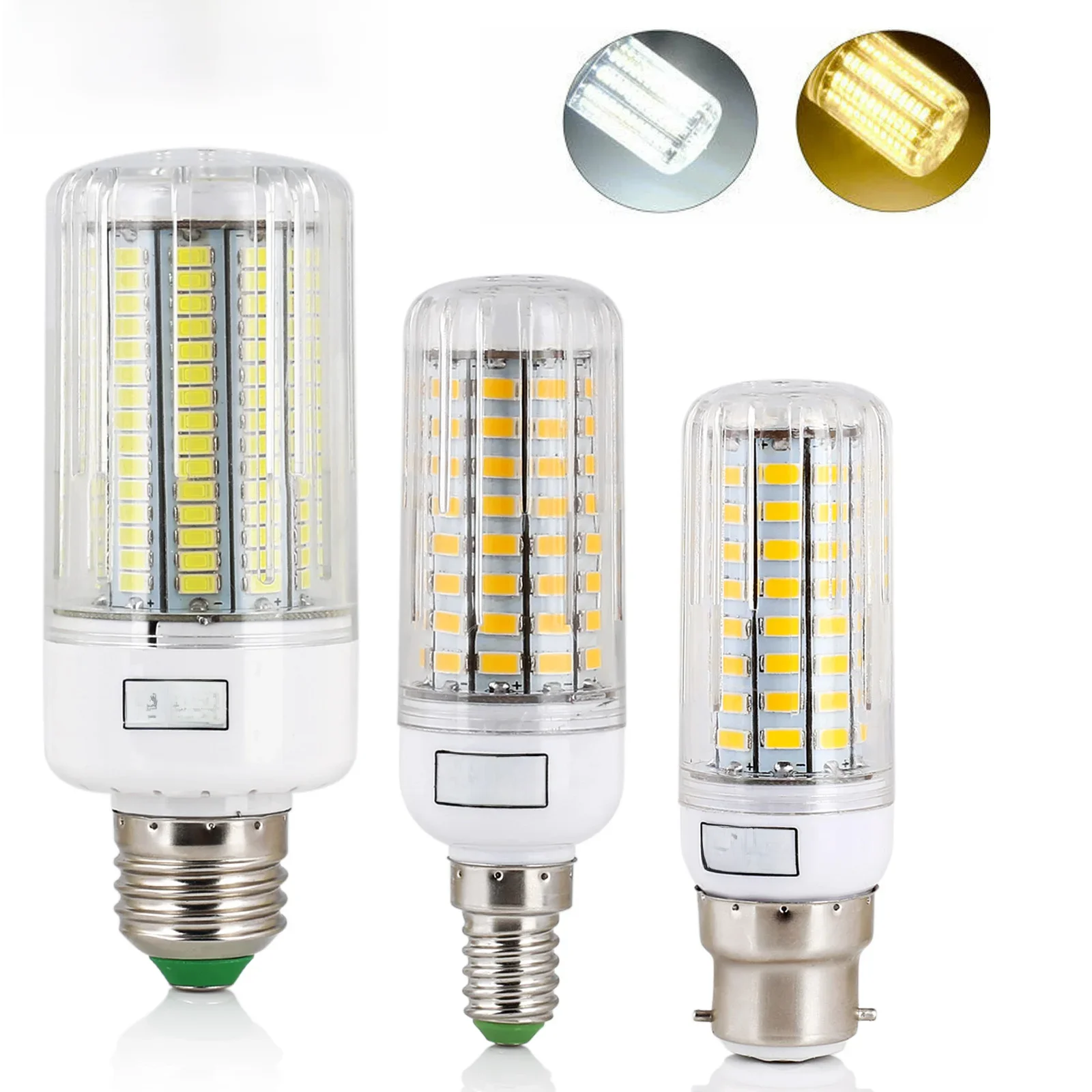 E27 E14 B22 LED-Mais-Glühbirnen, Schraub-Bajonettkappe, SES 7 W, 12 W, 30 W, 45 W, ultrahell, 165 LEDs, ersetzt 150 W Halogenlampen