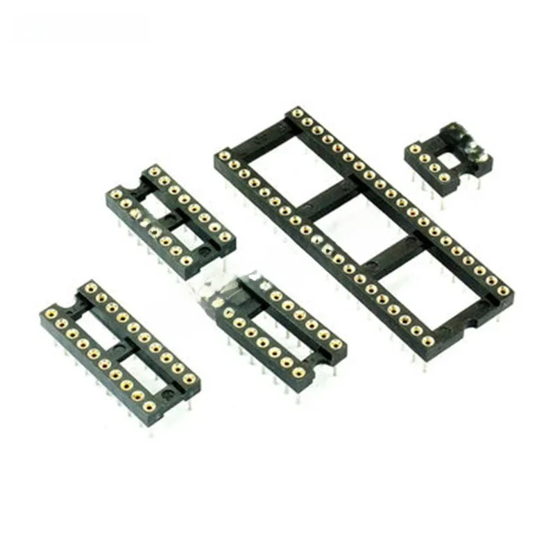 5 sztuk IC gniazda 2.54MM okrągły otwór DIP6 DIP8 DIP14 DIP16 DIP18 DIP20 DIP28 DIP40 złącze wtykowe DIP 6 8 14 16 18 20 24 28 40 PIN — zdjęcie 2