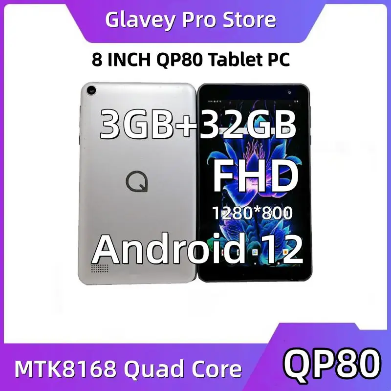 2026 Hot Sales QP80 Type-C 8 INCH Android 12 Tablet 3GB+32GB MTK8168 Quad Core CPU WIFI Bluetooth 5.0