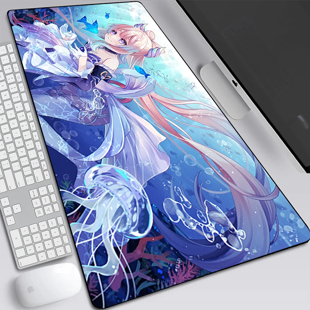 Genshin Impact Sangonomiya Kokomi Large Gaming Mouse Pad Computer Mousepad Keyboard Pad Desk Mat Gamer Mouse Mat Office Mausepad