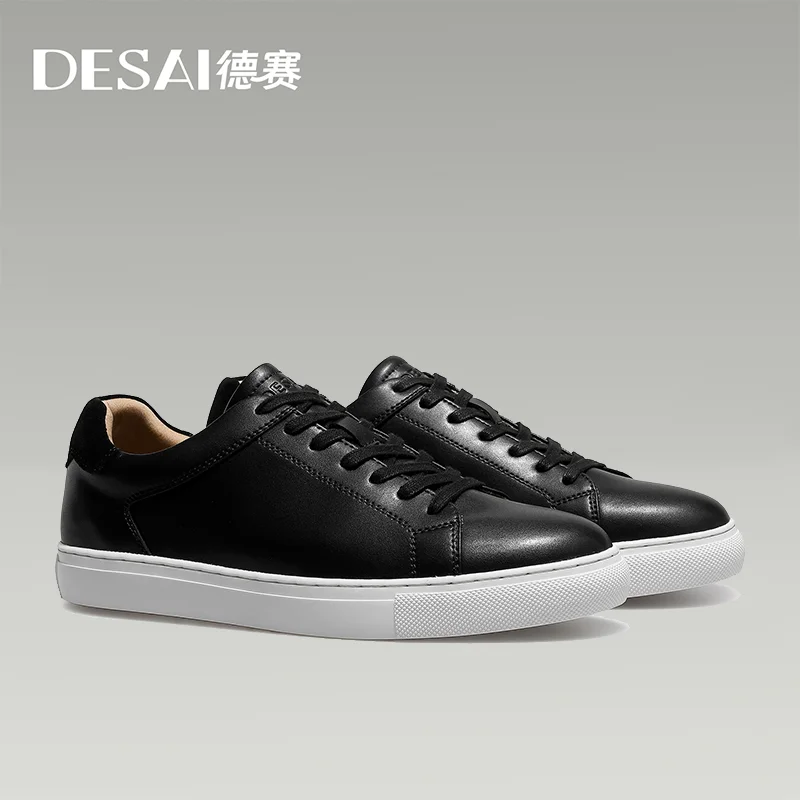 DESAI Full Grain Genuine Leather Casual Men Women Couple Shoes Brand White Sports Sneakers Shoe 2022 New Arrival Fashion Size 13