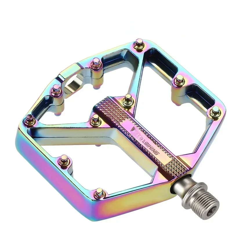 AliExpress NONE Aluminum Alloy Bicycle Pedals Double DU Bearing 3 Perrin Chromium-molybdenum Steel Shafts MTB Road Bike Accessories