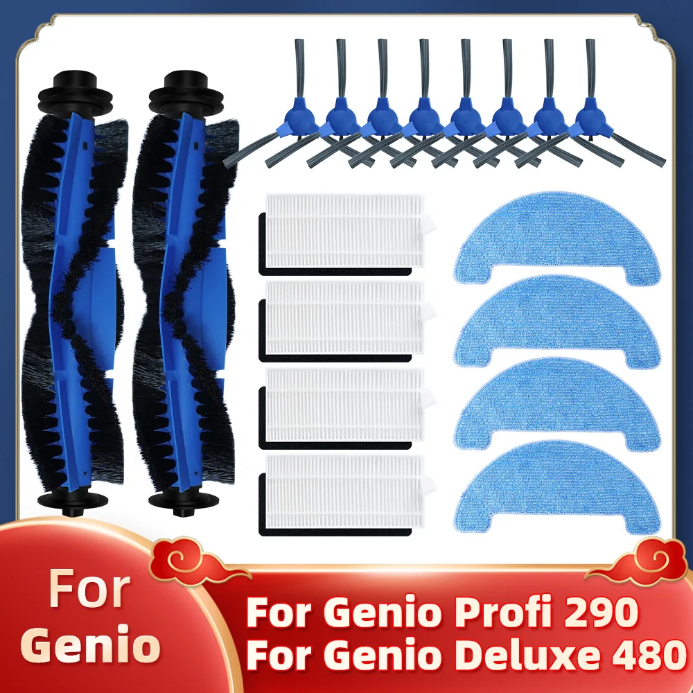 

For Genio Profi 290, Genio Deluxe 480 Robot Vacuum Cleaner Main Side Brush Hepa Filter Mop Rag Replacement Parts Spare Parts