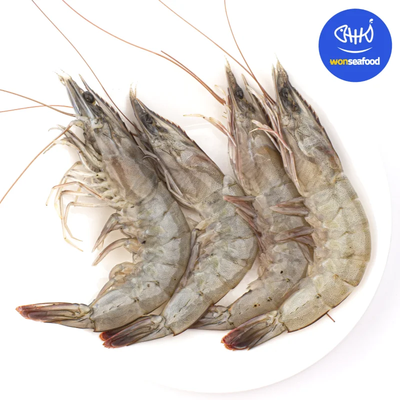 Gran Camarón de pierna blanca mediana, camarón de tigre negro King, camarón de sal a la parrilla, comida para acampar, Perú, Perú, 500g