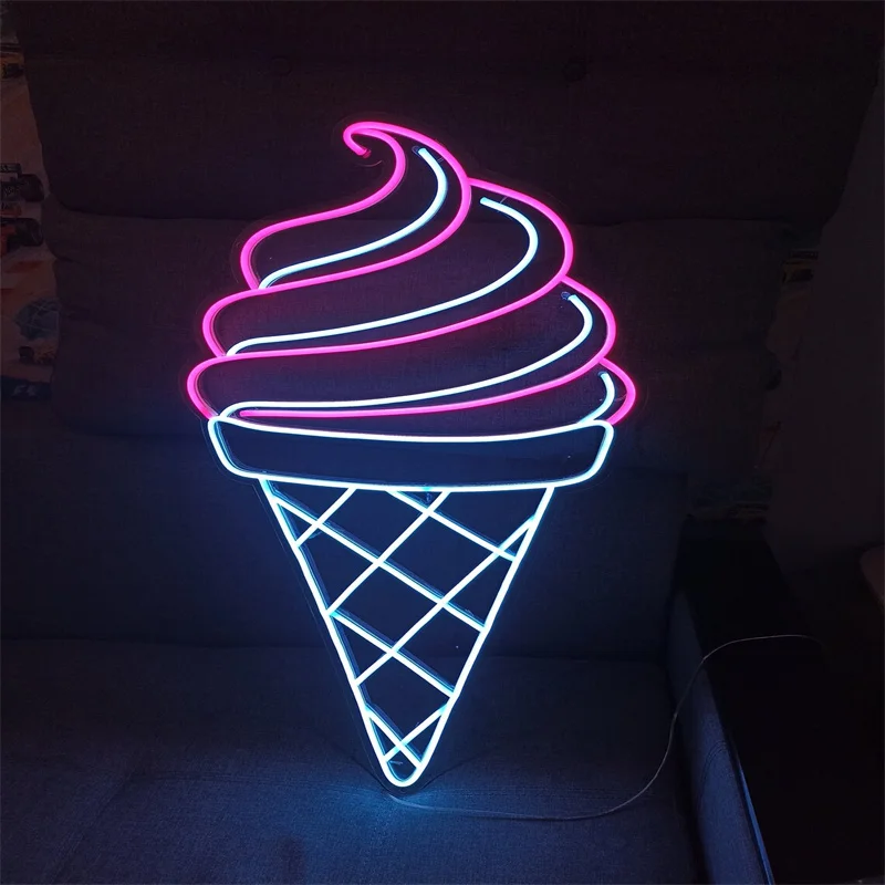 Imagem -02 - Ice Cream Led Neon Light Tapetes de Parede Decoração para Casa Bar Cozinha