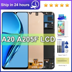 6.4'' For Samsung A20 A205 SM-A205F A205FN LCD display touch Screen Digitizer Assembly with frame replacement