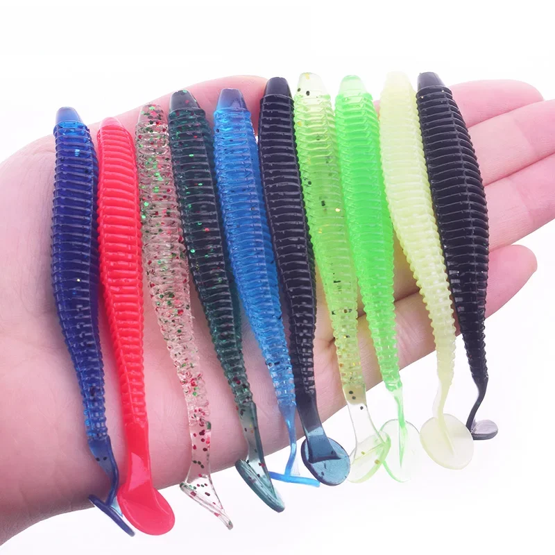 10 sztuk Wobblers połowów miękka przynęta 95mm 3g krewetki zapach Swimbait sztuczne silikonowe jig miękka przynęta karpia przynęty na okonie wędkarskiego — zdjęcie 2