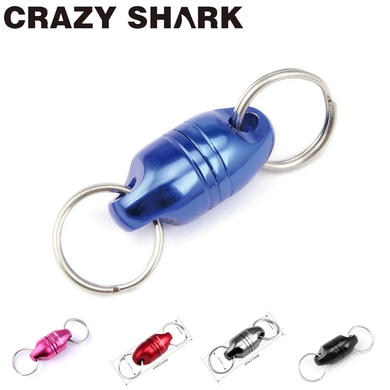 Crazyshark Magnetische Netto Release Sleutelhanger Aluminium Shell Voor Fly Vissen Tools Houder Sterke Magneet Max 7.7lb/3.5Kg