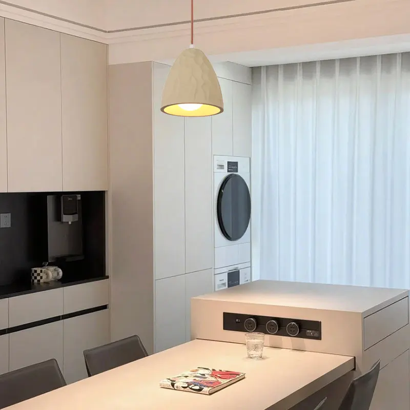 

Micro-Cement Styled Single LongLine Restaurant Pendant Light Vintage and Retro Bar Counter Bedroom Bedside Wardrobe Closet Light