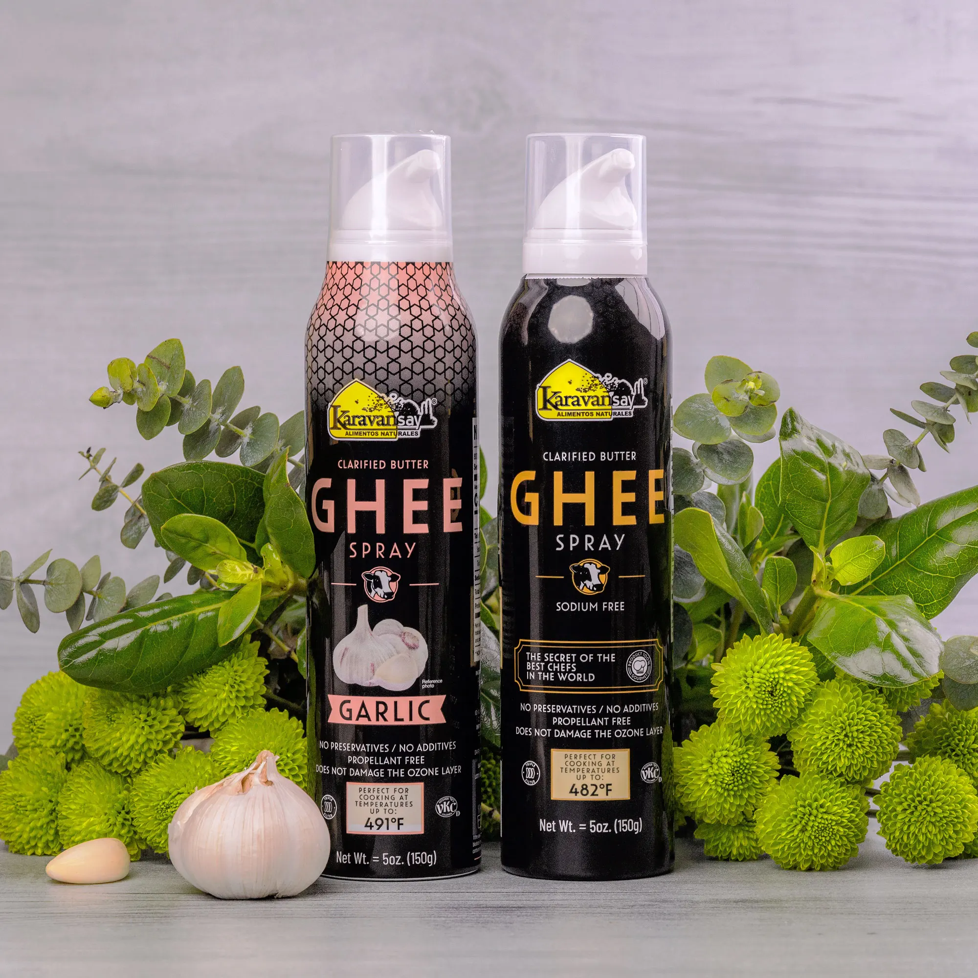 

Karavansay Ghee Spray Garlic/ Original x 10 Oz (Pack of 2)