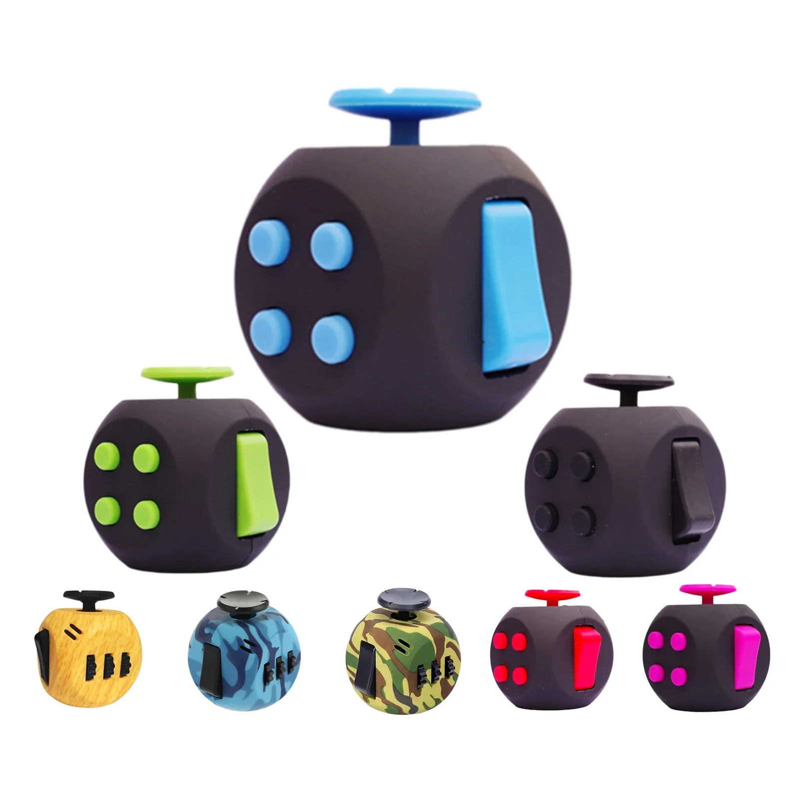 Jouets sensoriels Fidget Cube 6 côtés pour adultes et enfants avec TDAH ajouter OCD autisme anxiété Anti-Stress revivre EDC jouets Fidget à main