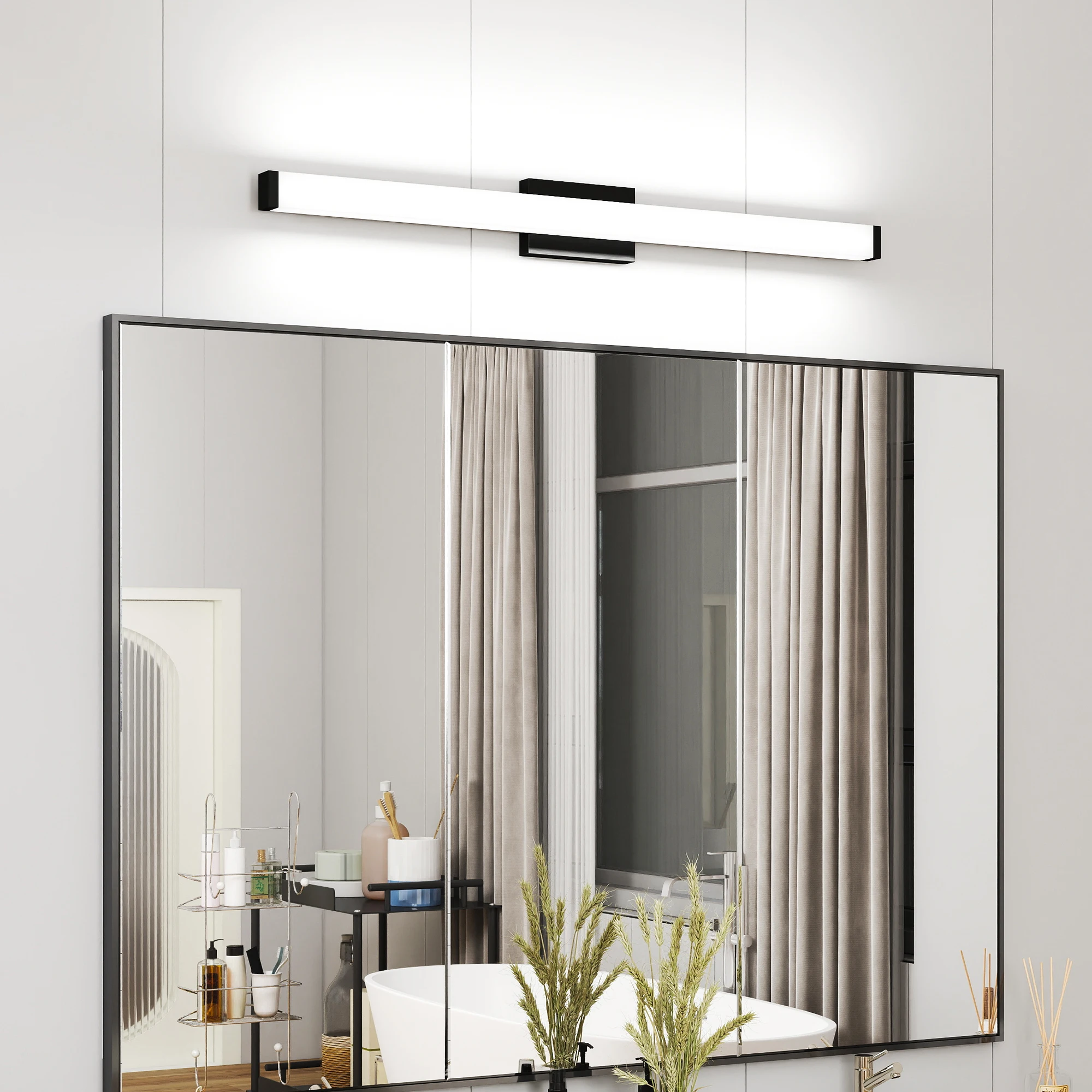 

Modern Dimmable Bathroom LED Vanity Light - Waterproof Anti-Rust White Strip Fixture for Mirror & Master Bathroom
