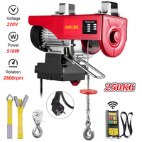 250KG Electric Hoist Crane 510W Portable Life life head Garage Winch with Wireless Control for Car Garage Boat