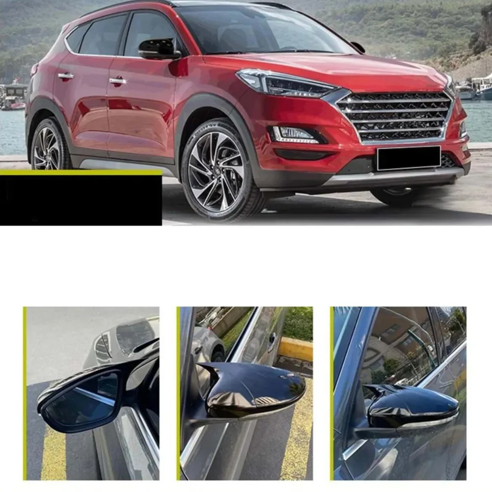 For Hyundai Tucson 2018 - 2020 Bat Style Mirror Cover Car Accessories Rearview Mirror Cover 2 Pieces Cover Tuning Parts