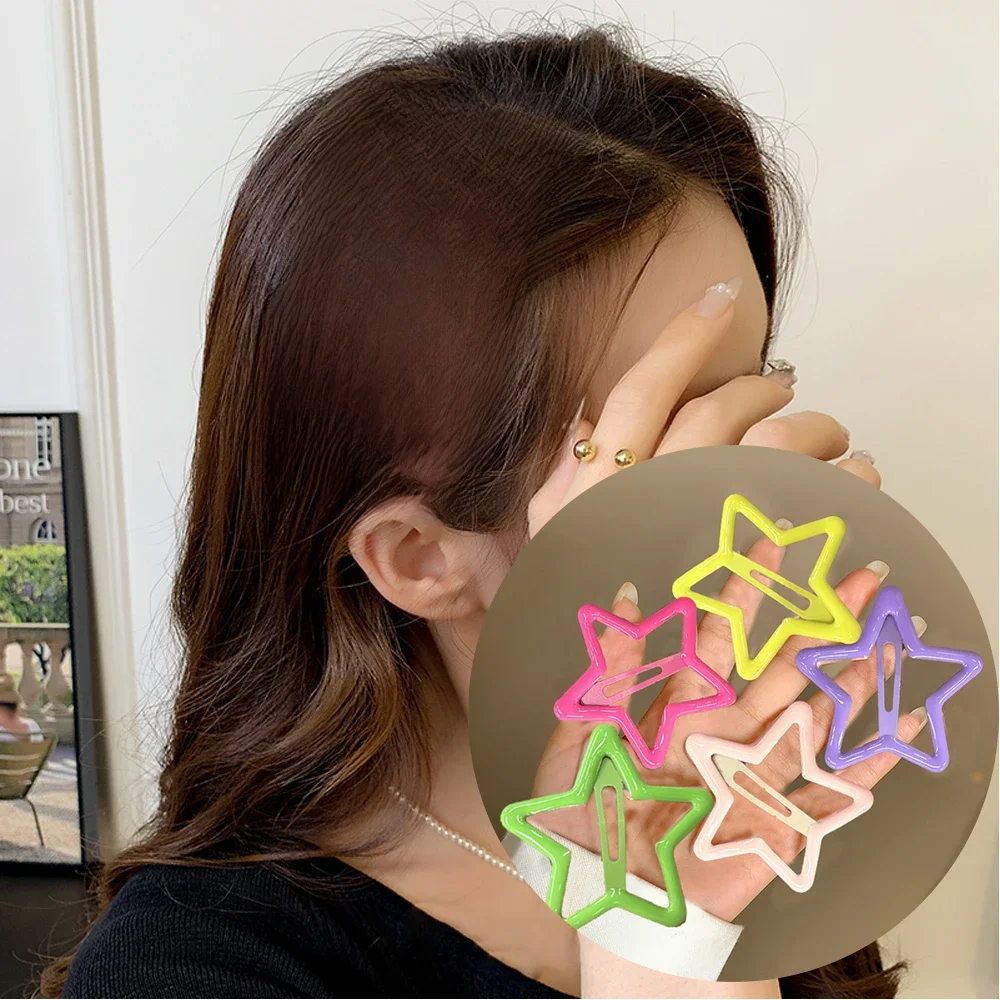 Nouveau doux Cool fille chaude étoile à cinq branches Bb pince à cheveux mignon doux fille coeur pince à cheveux cassé pince à cheveux Simple pince à cheveux