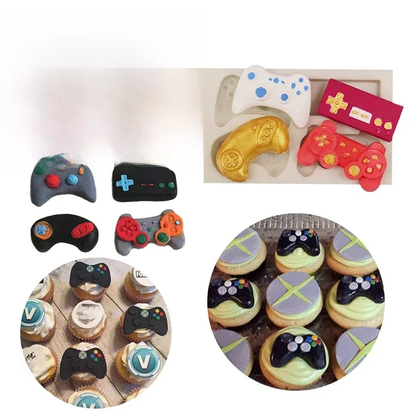 Moule en silicone pour manette de jeu vidéo, contrôleur de jeu, har ant, bonbons, chocolat, décoration de gâteau Chi, outils de décoration de gâteau, résine, argile