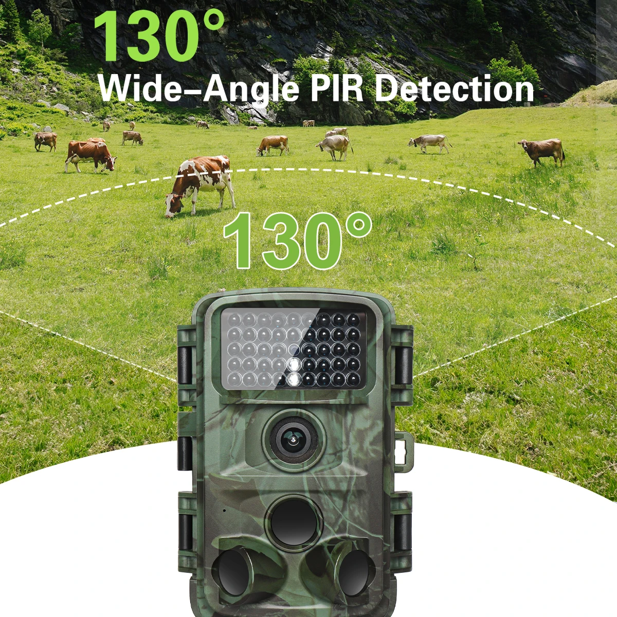 Imagem -04 - Trail Câmera com no Glow Night Vision Waterproof Hunting Câmera Monitoramento Outdoor Wildlife Ip67 Screen 4k 64mp