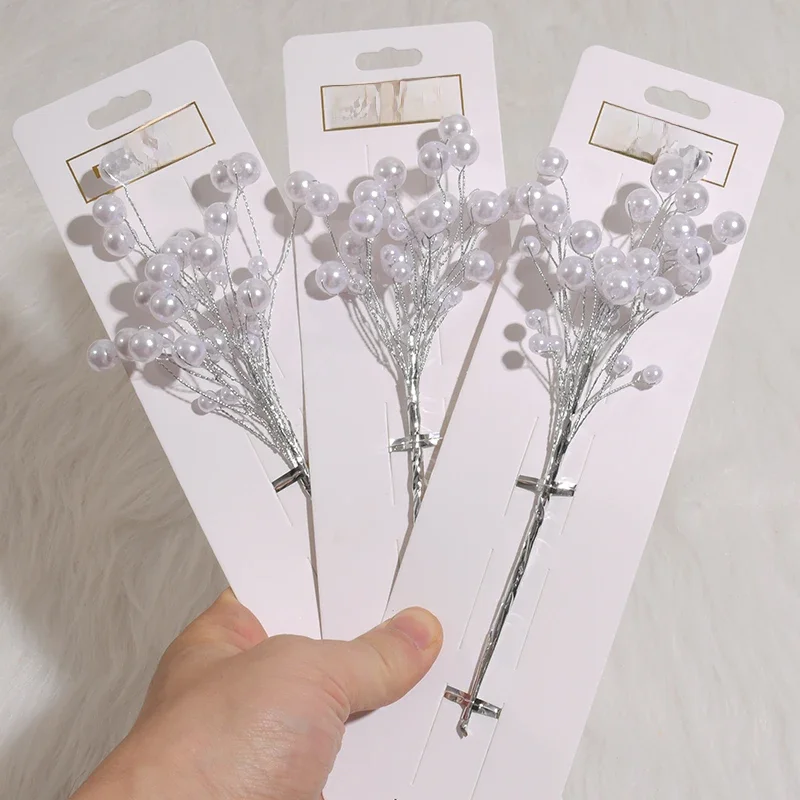 Nouveau Mini perle fleur tige perles Bouquet de mariée mariage ballon gâteau bricolage fête fleur artificielle Bouquet décor à la maison