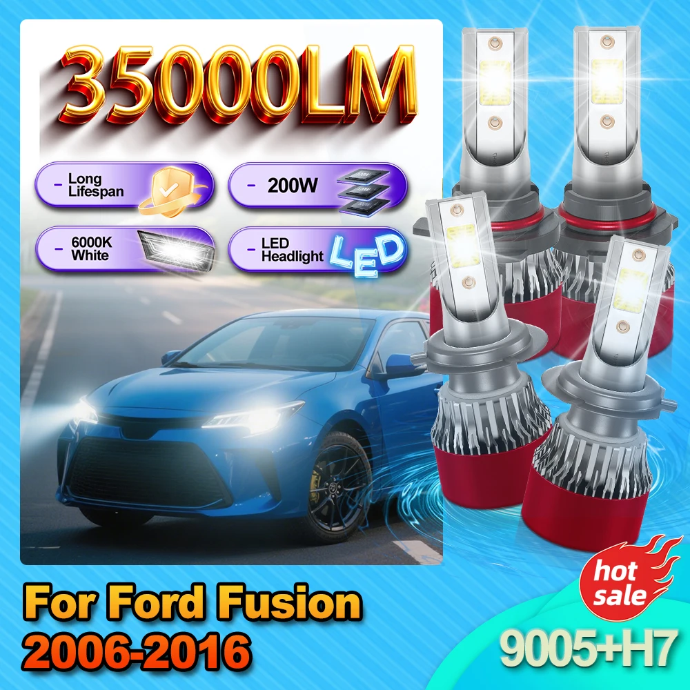 

Turbo H7 Low Beam Headlight Ampoule 200W H7 High Beam Headlamp Bulb 12V Long Lifespan 35000LM Canbus For Ford Fusion 2006-2016