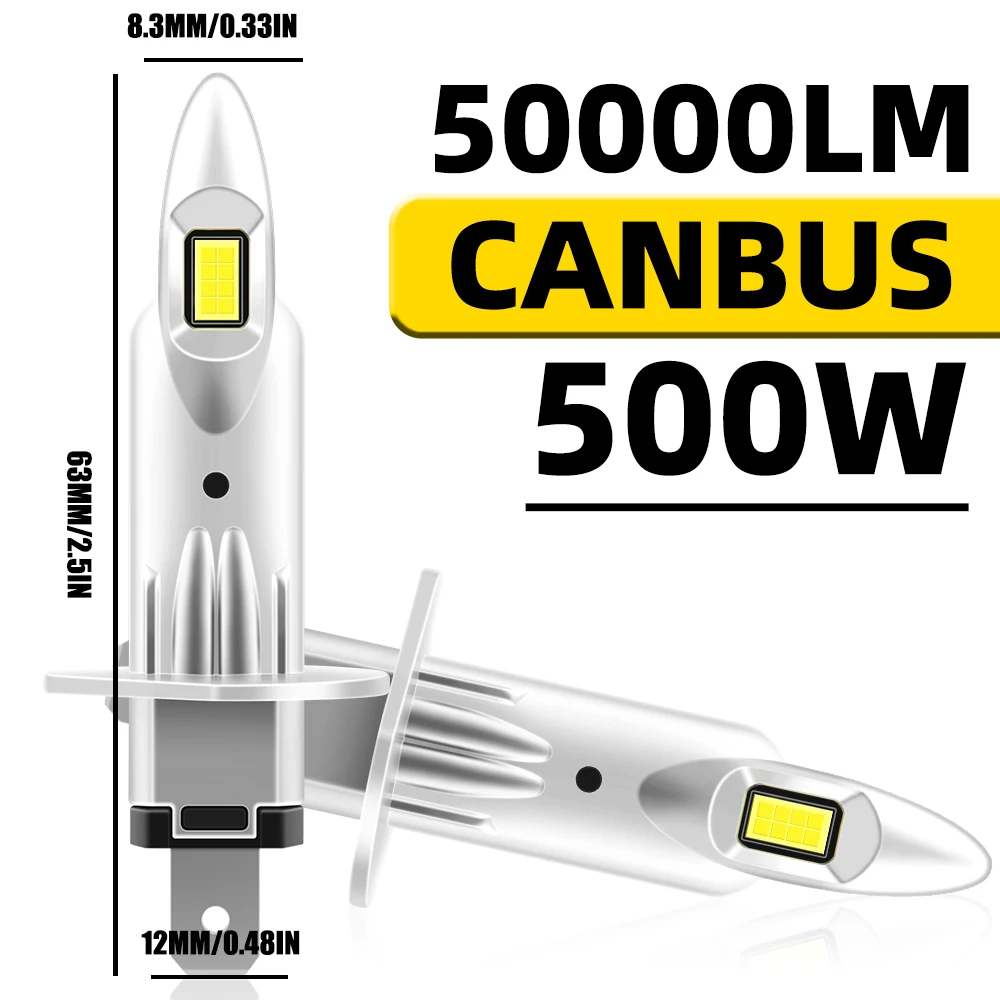 

H1 фонари головного света 6000 лм 500 K 7585 Вт 16 шт. 600% CSP дальний ближний свет турбо авто лампа 1: 1 безвентиляторный мини 12 В H7 H4 + яркий 24 В