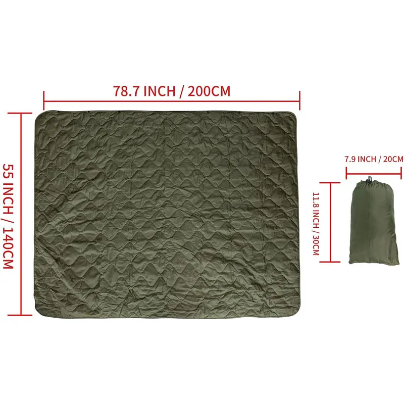 Amry Green Cover Camo Picnic Blanket for Bed Compression Pack Quilt Camping Warm Washable Waterproof Air Light Quilt Sofa Cover