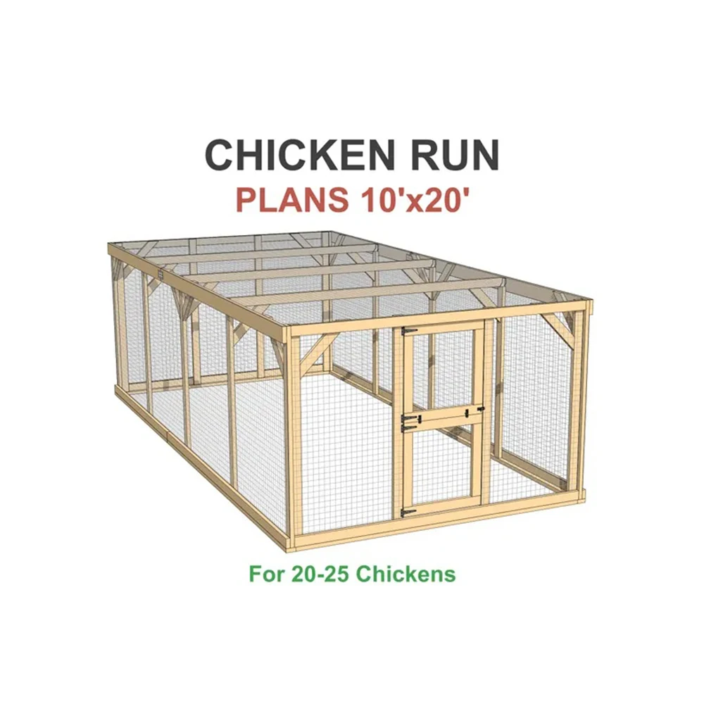 

Chicken Run Plans 10x20 for 20-25 Chickens DIY Chicken Pen Plans - How to Guide Woodworking