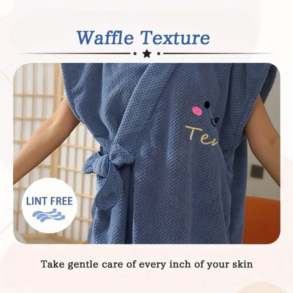Women's Wrap Towel Spa Robe Hair Towel Adjustable Closure Long Robe V-Neck Shawl Bathrobe Dry Hair Cap Set, Fluffy Comfortable