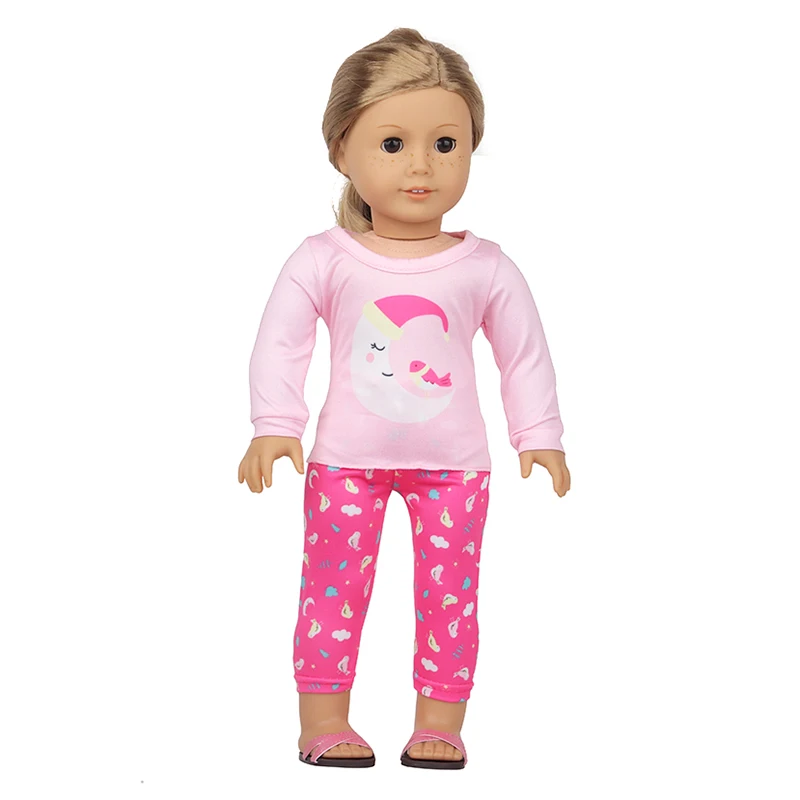 Baby Doll Clothes Dress Flamingo Cute Summer Skirt Bodysuit For 18 Inch American&43cm Reborn New Born Doll OG Girl`s Toy Doll