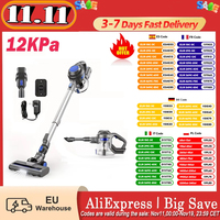 Moosoo Xl-618A Cordless Stick Vacuum Cleaner, 12Kpa Strong Suction, 30Min Max. Run Time, 120W Brushless Motor, Led Electric Brush