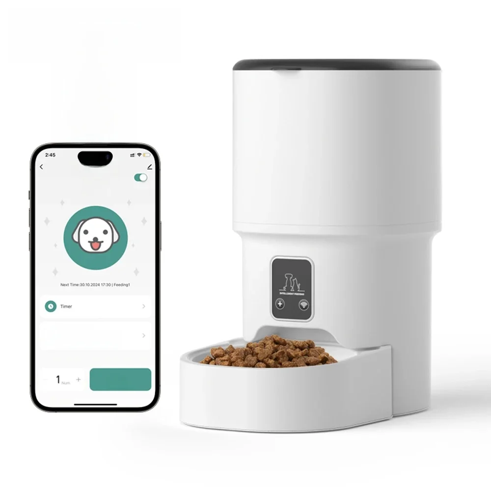 4L WIFI Knop Automatische Kattenvoeder Intelligente Kat en Hond Huisdier Feeder Slimme Huisdier Kattenvoer Dispenser Huisdier Feeder (Geen 5V 1A plug) - afbeelding 2