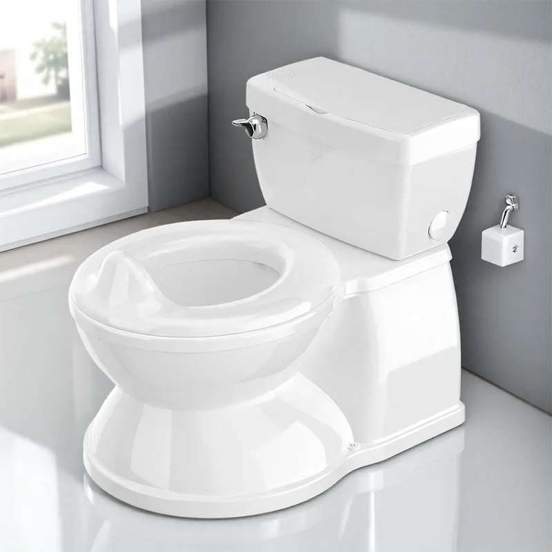 Toddler Potty Training Toilet-Larger Potty Chair & Detachable Training Seat for Boys & Girls Ages 1-3 with Flushing Sound