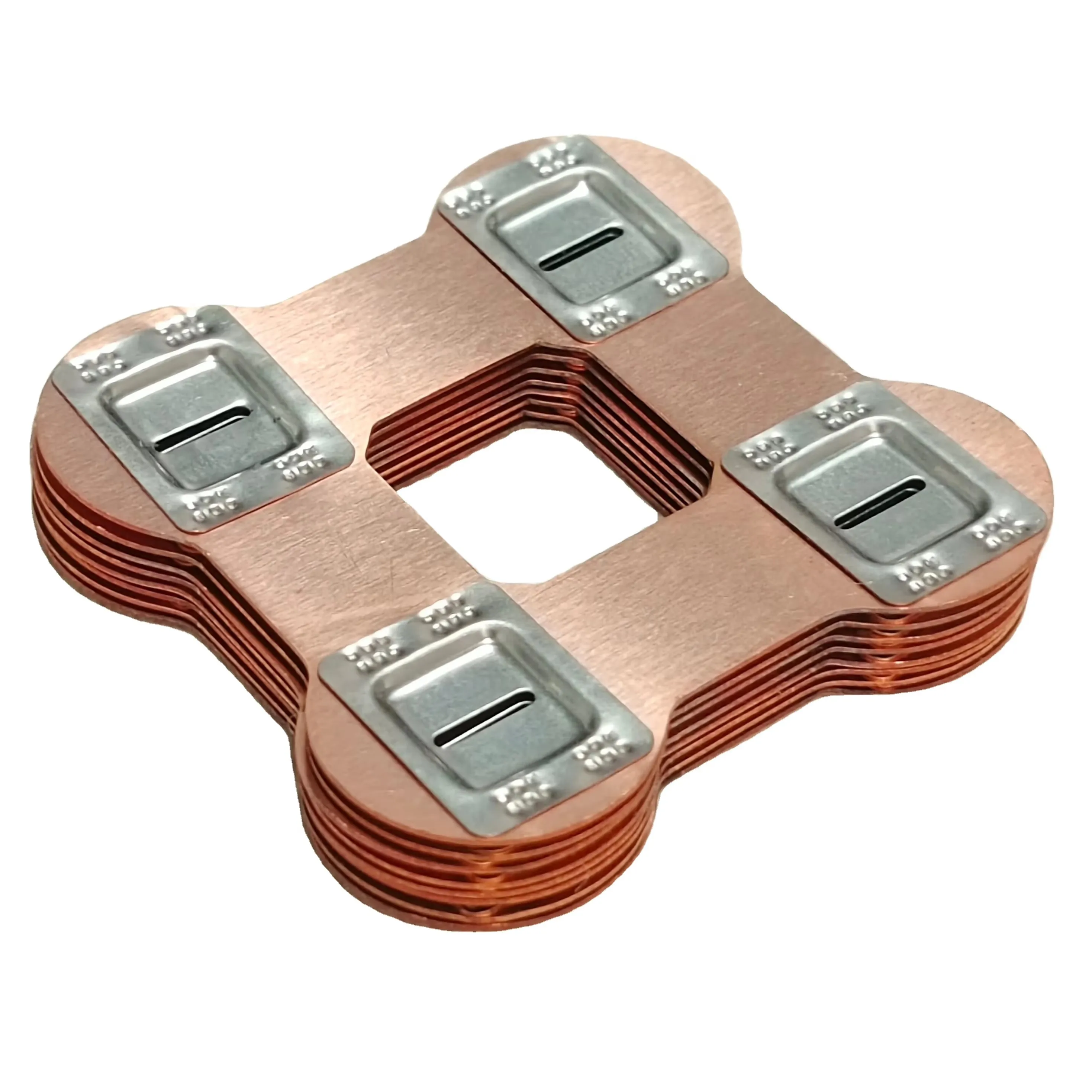 20PCS Copper Plated Nickel Sheet Battery Connector 0.3mm Thickness Copper 21700 21.4mm  Center Distance 2*2P Copper Busbars