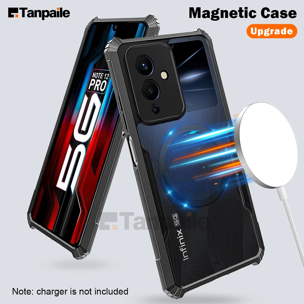 

Ultra Thin Magnetic Case For Infinix Note 12 Pro 5G G96 12i 11 11S VIP Shockproof Wireless Charging Magsafe Bumper Phone Cover