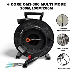4/6/8 100m Matt Frosted TPU Tactical Armored Fiber Optic Cable 100m OM3 300 Multi Mode MM for Outdoor Event 5-Layer Protection