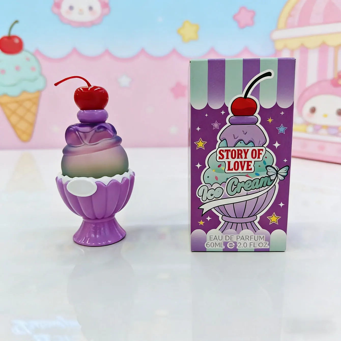 Cute Ice Cream Shape Women Perfume Long Lasting Fresh Floral Fragrance Portable Eau De Toilette