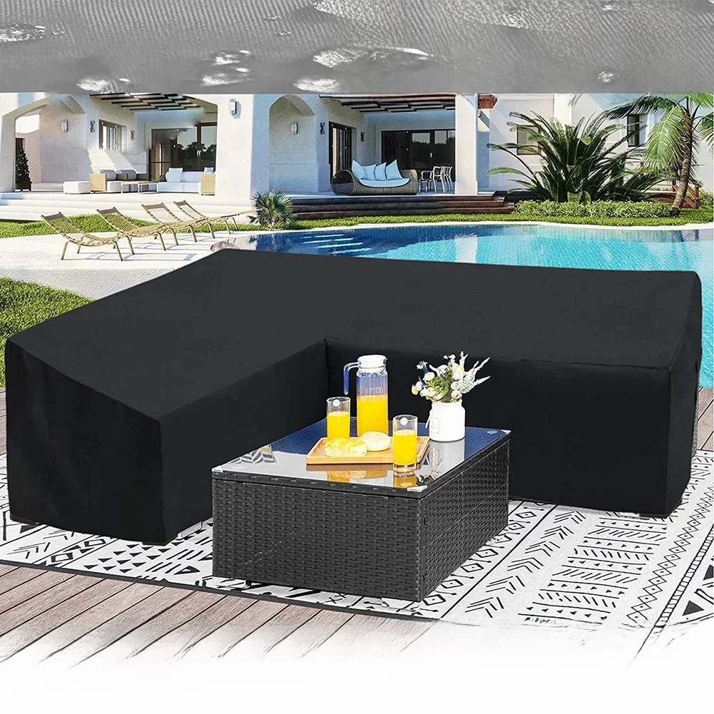 15 Maten Corner Outdoor Sofa Cover Tuin Rotan Hoek Meubilair V Vorm L Shapewaterproof Sofa Beschermen Set Dust Covers - afbeelding 2