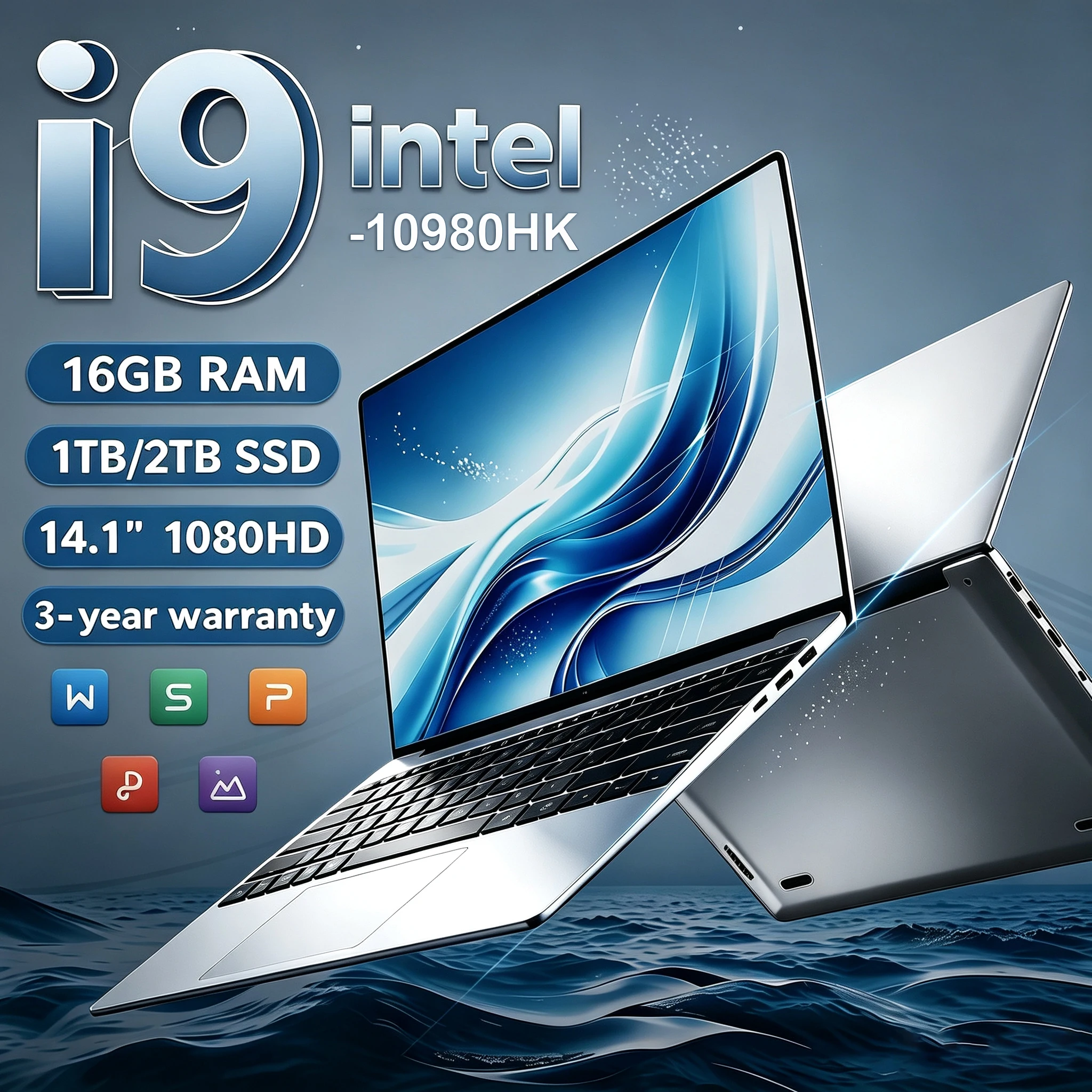 Portátil de 14.1 Pulgadas, Intel Core I9 10980HK, Computadora de Escritorio, Windows 11, Computadora para Juegos, Estudio y Trabajo, Portátil