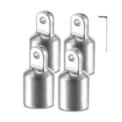 Bimini Top Eye End Cap Fits 7/8 Inch (22mm) OD Round Tubing, 316 Stainless Steel,Bimini Top Fittings, 4 Packs