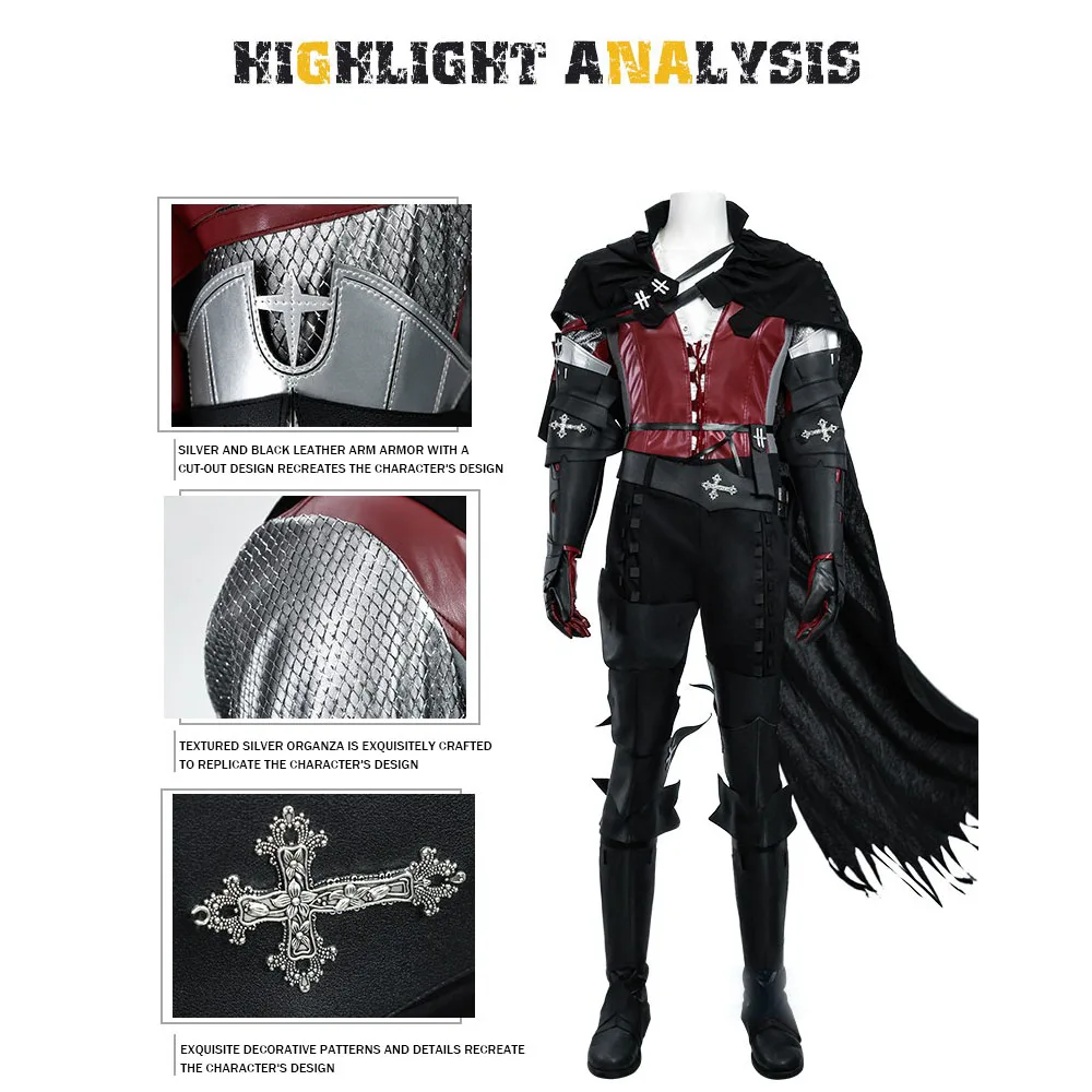 Game Final Fontasy XVI Clive Rosfield Cosplay Costume FF16 Clive Cos Battle Suit Men Halloween