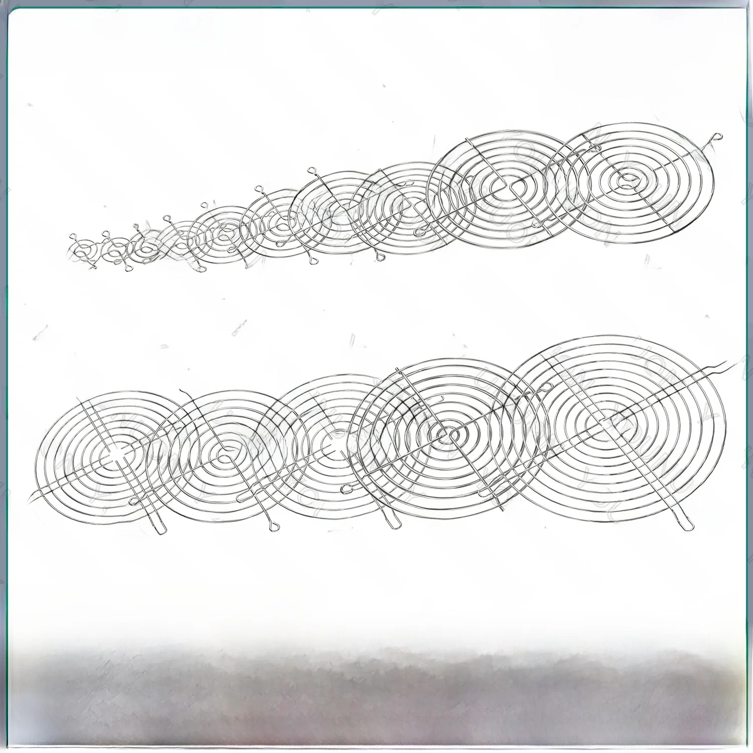 Protège-doigts en fil métallique argenté, 10 pièces, grille de ventilateur cc 30mm 40mm 50mm 60mm 70mm 80mm 90mm 120mm 135mm 140mm 170mm 200mm