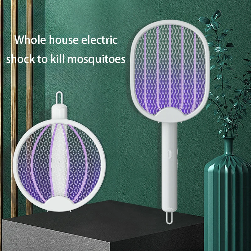 

Electric Mosquito Swatter 2-in-1 USB Rechargeable Foldable Portable Mosquito Killer Swatter Safe Insulated Home Mosquito Killer