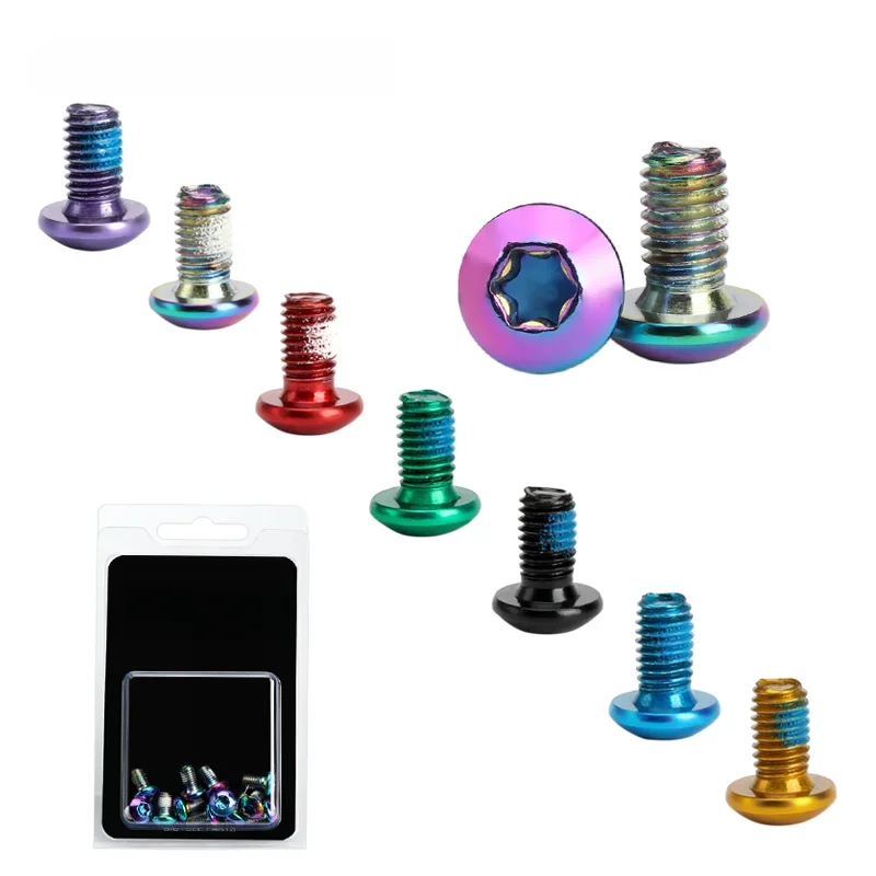 AliExpress riderace 12pcs Bicycle Disc Brake Rotor Torx Bolts T25 M5x9mm Stainless Steel Road Bike Fixing Screws Colorful Cycling Accessory MTB Part