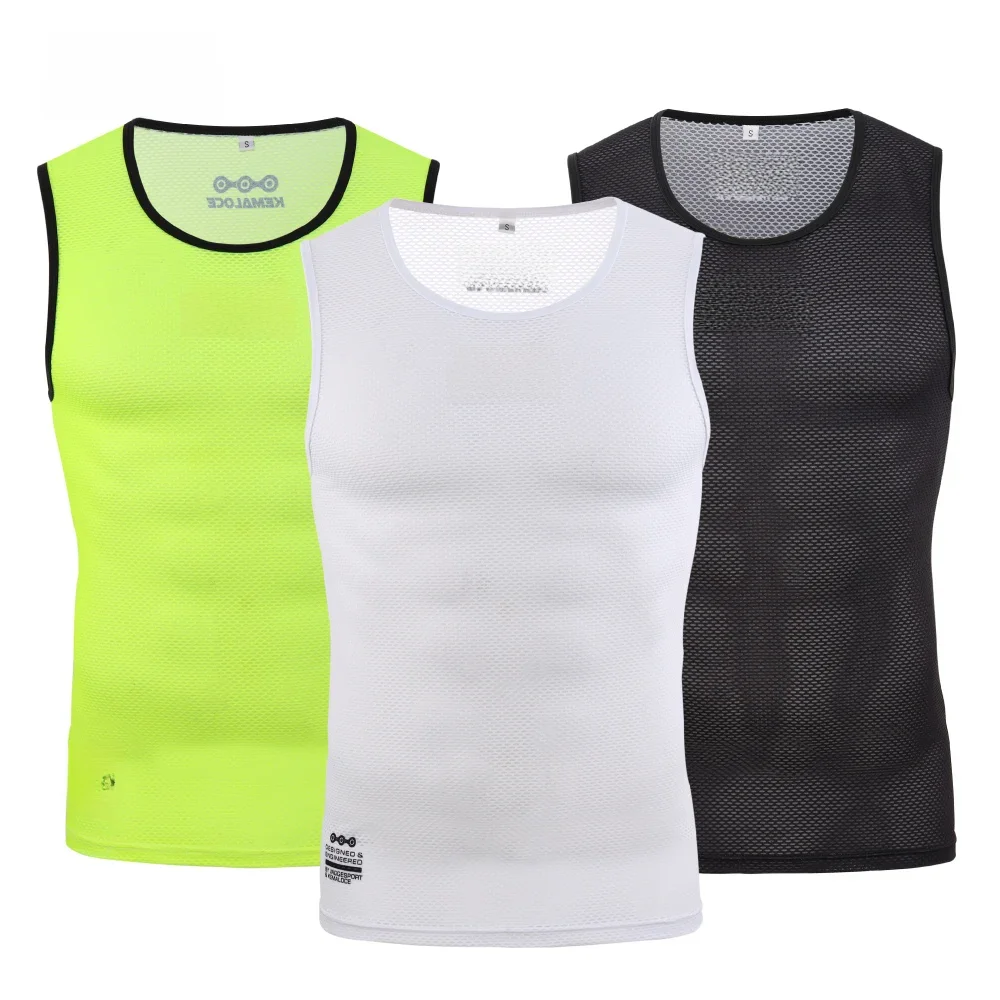KEMALOCE – couche de Base de cyclisme sans manches, respirant, blanc, Cool, gilet de Cycle, séchage rapide, été, vtt, sous-vêtements de vélo, 2023