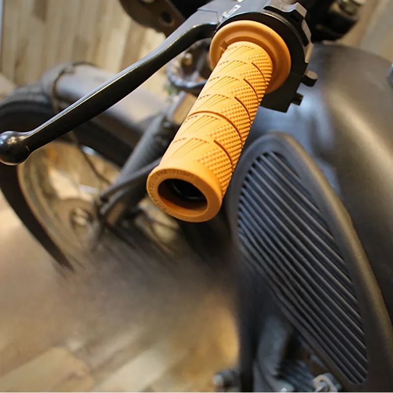 AliExpress 7/8" Handle Bar Retro Rubber Motorcycle Bike Vintage Handlebar Coke Bottle Hand Grip For HONDA GN125 CG125 CB400 Cafe Custom