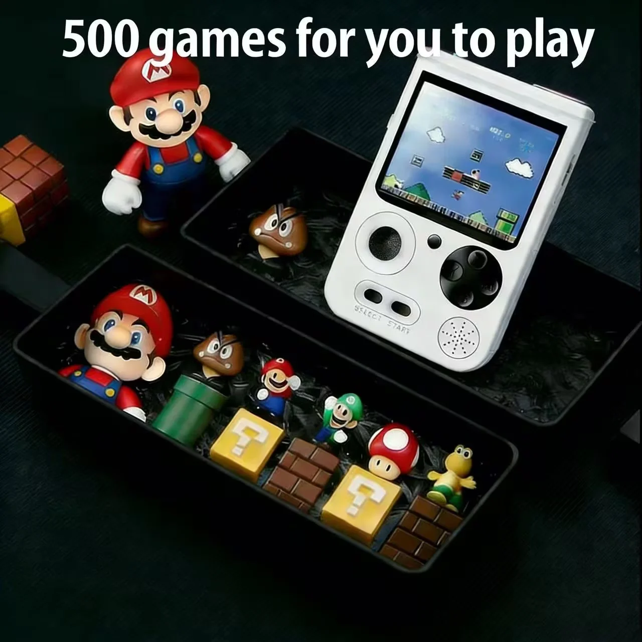 

Портативная игровая консоль 500 Game Retro с контроллером — длительное время автономной работы и поддержка нескольких 3,5-дюймовых дисплеев — идеальный подарок